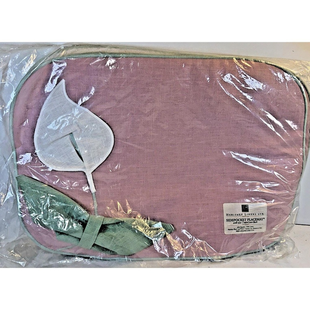 Vintage Heritage Linens "Sidepocket" Placemats - Set of 6 (New in Package) Calla